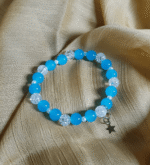 Aqua Crackle Star Bracelet